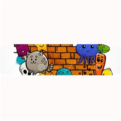 Graffiti Characters Flat Color Concept Cartoon Animals Fruit Abstract Around Brick Wall Vector Illus Large Bar Mats by Foxymomma