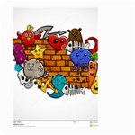 Graffiti Characters Flat Color Concept Cartoon Animals Fruit Abstract Around Brick Wall Vector Illus Large Garden Flag (Two Sides) Front