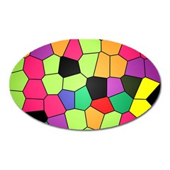 Stained Glass Abstract Background Oval Magnet