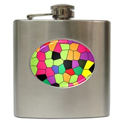 Stained Glass Abstract Background Hip Flask (6 Oz) by Nexatart