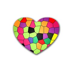 Stained Glass Abstract Background Rubber Coaster (heart)  by Nexatart