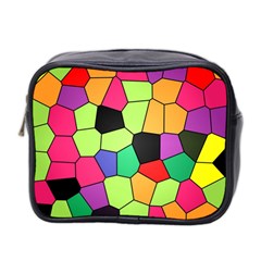 Stained Glass Abstract Background Mini Toiletries Bag 2-side by Nexatart