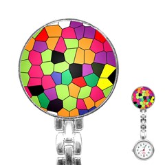 Stained Glass Abstract Background Stainless Steel Nurses Watch