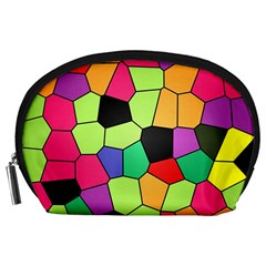 Stained Glass Abstract Background Accessory Pouches (large)  by Nexatart