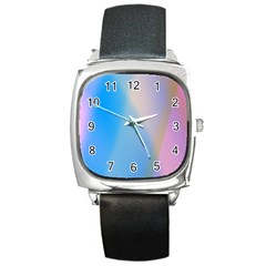 Twist Blue Pink Mauve Background Square Metal Watch by Nexatart