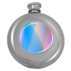 Twist Blue Pink Mauve Background Round Hip Flask (5 Oz)