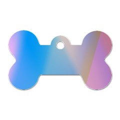 Twist Blue Pink Mauve Background Dog Tag Bone (two Sides)