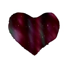 Stars Nebula Universe Artistic Standard 16  Premium Flano Heart Shape Cushions by Nexatart