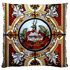 Stained Glass Skylight In The Cedar Creek Room In The Vermont State House Large Cushion Case (one Side) by Nexatart