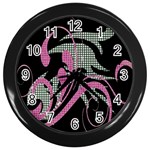 Violet Calligraphic Art Wall Clocks (Black) Front