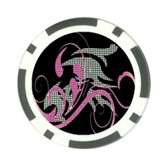 Violet Calligraphic Art Poker Chip Card Guard by Nexatart