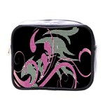 Violet Calligraphic Art Mini Toiletries Bags Front