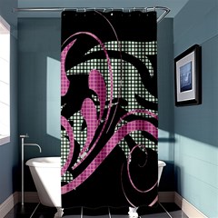 Violet Calligraphic Art Shower Curtain 36  X 72  (stall)  by Nexatart