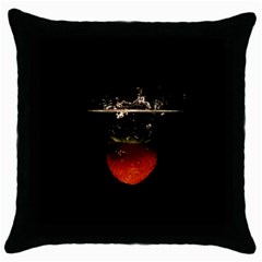 Strawberry Throw Pillow Case (black)