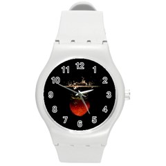 Strawberry Round Plastic Sport Watch (m) by Nexatart