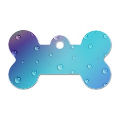 Water Droplets Dog Tag Bone (one Side)