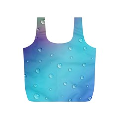 Water Droplets Full Print Recycle Bags (s)  by Nexatart