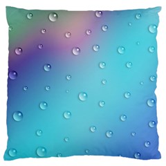 Water Droplets Large Flano Cushion Case (one Side) by Nexatart