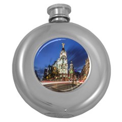 Architecture Building Exterior Buildings City Round Hip Flask (5 Oz) by Nexatart