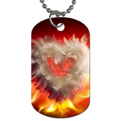 Arts Fire Valentines Day Heart Love Flames Heart Dog Tag (one Side) by Nexatart