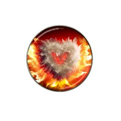 Arts Fire Valentines Day Heart Love Flames Heart Hat Clip Ball Marker by Nexatart