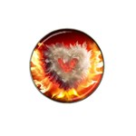 Arts Fire Valentines Day Heart Love Flames Heart Hat Clip Ball Marker Front