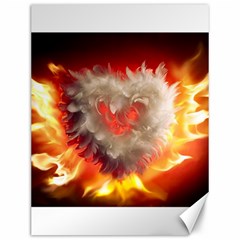 Arts Fire Valentines Day Heart Love Flames Heart Canvas 12  X 16   by Nexatart