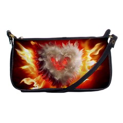 Arts Fire Valentines Day Heart Love Flames Heart Shoulder Clutch Bags by Nexatart