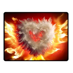 Arts Fire Valentines Day Heart Love Flames Heart Fleece Blanket (small) by Nexatart