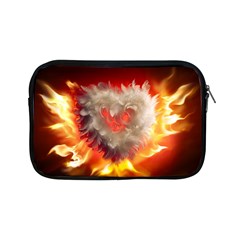 Arts Fire Valentines Day Heart Love Flames Heart Apple Ipad Mini Zipper Cases by Nexatart