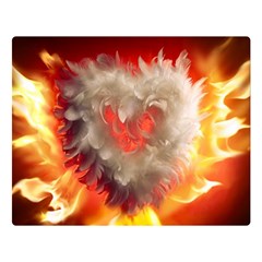 Arts Fire Valentines Day Heart Love Flames Heart Double Sided Flano Blanket (large)  by Nexatart