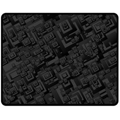 Black Rectangle Wallpaper Grey Fleece Blanket (medium) 