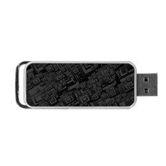 Black Rectangle Wallpaper Grey Portable Usb Flash (one Side) by Nexatart