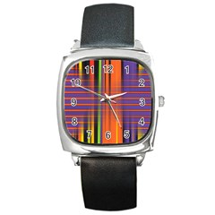 Background Texture Patterncake Happy Birthday Square Metal Watch by Nexatart