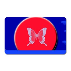 Blue Background Butterflies Frame Magnet (Rectangular)