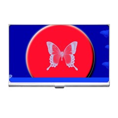 Blue Background Butterflies Frame Business Card Holders by Nexatart