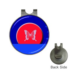 Blue Background Butterflies Frame Hat Clips With Golf Markers by Nexatart