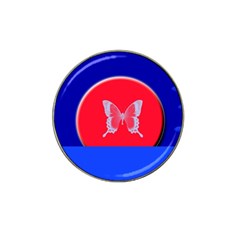 Blue Background Butterflies Frame Hat Clip Ball Marker (4 pack)