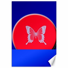 Blue Background Butterflies Frame Canvas 12  x 18  