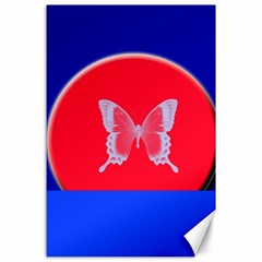 Blue Background Butterflies Frame Canvas 24  x 36 