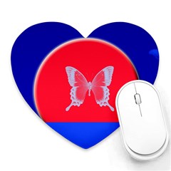 Blue Background Butterflies Frame Heart Mousepads