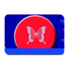 Blue Background Butterflies Frame Plate Mats by Nexatart