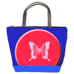 Blue Background Butterflies Frame Bucket Bags