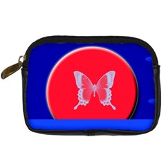 Blue Background Butterflies Frame Digital Camera Cases