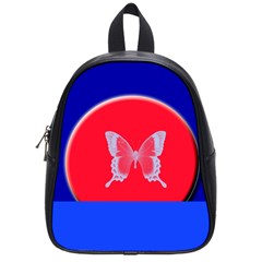 Blue Background Butterflies Frame School Bags (Small) 