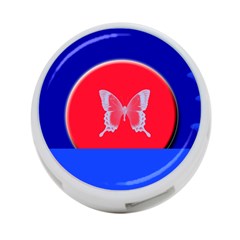 Blue Background Butterflies Frame 4-port Usb Hub (one Side) by Nexatart