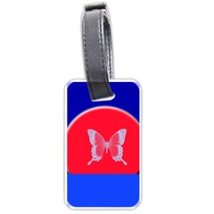 Blue Background Butterflies Frame Luggage Tags (one Side)  by Nexatart