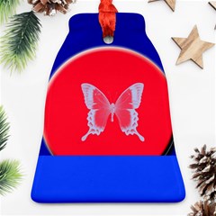 Blue Background Butterflies Frame Bell Ornament (Two Sides)