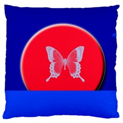 Blue Background Butterflies Frame Large Cushion Case (two Sides) by Nexatart