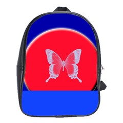 Blue Background Butterflies Frame School Bags (XL) 